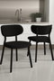 Hanah Home Toldy - Juego de 6 sillas negras en tela boucle